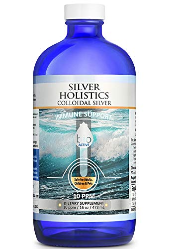 Colloidal Silver Liquid Solution - 16 oz in Glass Bottle by Silver Holistics For Immune Support