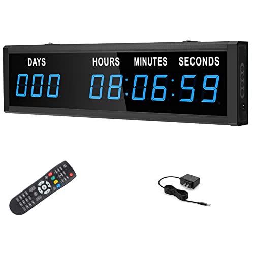 Blue 1.8' 9Digits Large LED Countdown Count Up Days Clock with Remote Christmas Event