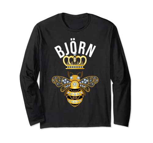 Björn Name Björn Birthday Gifts Queen Crown Bee Björn Long Sleeve T-Shirt