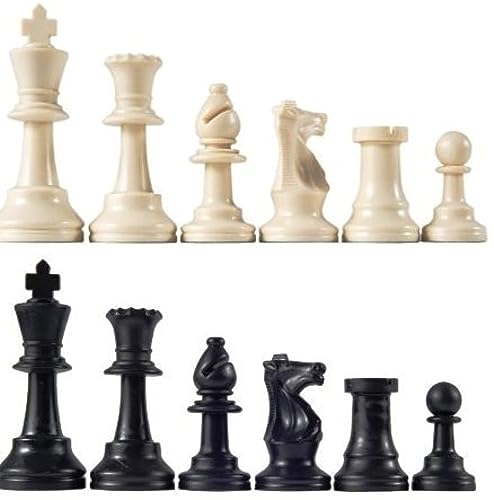 Staunton Tournament Chess Pieces, Triple Weighted with 3.75' King and 2 extra Queens