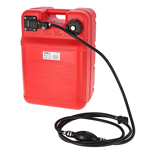 BISupply Boat Gas Tank Kit 6 Gallon - Portable Plastic Outboard Marine Boat Fuel Tank with Fill Hose