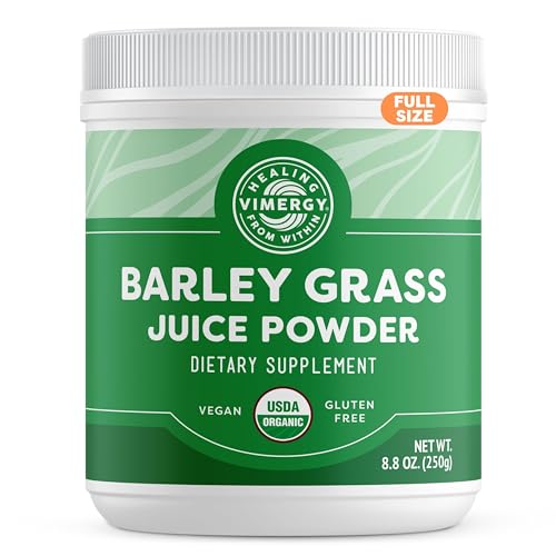 Vimergy Barley Grass Juice Powder – Clean Superfood Formula – Promotes Cardiovascular Health* – Organic, Vegan & Gluten-Free – Regular Size 250g