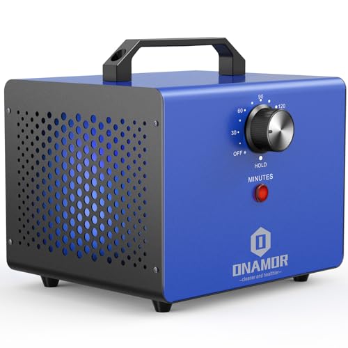 ONAMOR Ozone Generator 36000 mg/h, Ozone Machine Odor Removal, Ozone Ionizer Deodorizer, High-Efficiency Ozone Odor Eliminator for Home, Car, Smoke,Basement,and Pet Room (Blue)