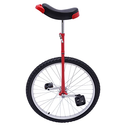 KenSyuInt 24' Wheel Unicycle,Unicycle,Leakproof Tire Wheel Cycling,Unicycles for Adults,for Outdoor Sports Fitness Exercise Health,Red