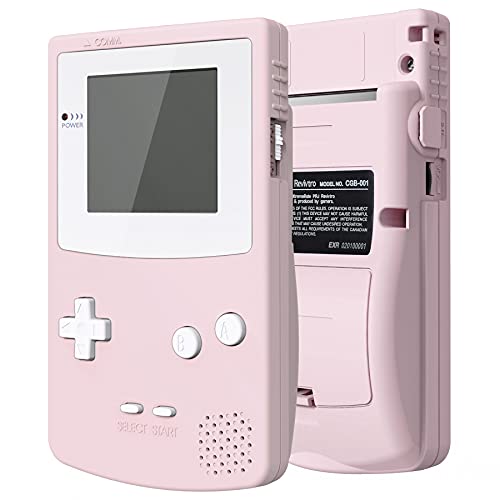 IPS Ready Upgraded eXtremeRate Cherry Blossoms Pink Replacement Shell Full Housing & White Screen Lens for Gameboy Color – Fit for OSD IPS & Regular IPS & Standard LCD – Console & IPS Screen Without
