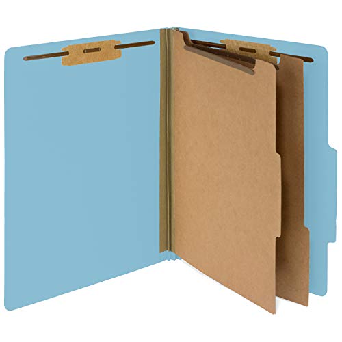 Blue Summit Supplies 10 Blue Classification Folders with 2 Dividers and 2 Inch Tyvek Expansions for Organizing Medical, Law, and Office Files