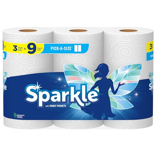 Sparkle Pick-A-Size Paper Towels, 3 Triple Rolls