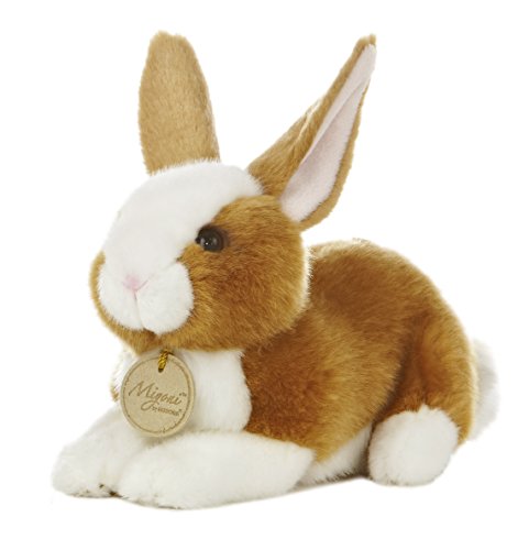 Aurora Realistic Miyoni Dutch Rabbit Stuffed Animal - Lifelike Detail - Cherished Companionship - Brown 8 Inches