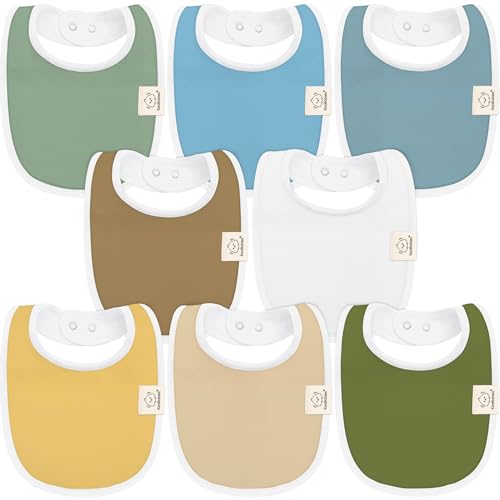 8-Pack Organic Baby Bibs for Girls & Boys - Teething Baby Bib, Baby Boy Bibs, Baby Girl Bibs, Newborn Bibs, Baby Drool Bibs for Infant, Toddler, Bibs for Baby Boy, Bibs for Baby Girl (Daybreak)