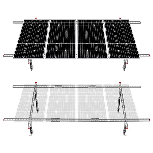 ECO-WORTHY Adjustable Multi-Pieces Solar Panel Mounting Brackets Kit System for 1-4pcs Solar Panels Solar Ground Mount