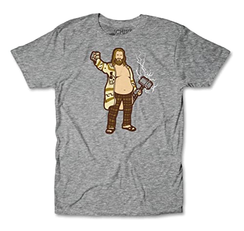 The Thor Abides Funny Movie Big Lebowski The Dude Mash-Up T-Shirt Grey