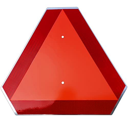 Slow Moving Vehicle Sign,Safety Triangles dot Approved Triangle Sign 14'x16'50-mil Thick Aluminum Diamond Grade Reflective,Up to 7 Years of Outdoor use for Golf Cart
