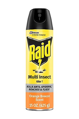 Raid Multi Insect Killer, Orange Breeze Scent Bug Killer for Indoor and Outdoor Use, Kills Bugs on Contact, 15 Oz