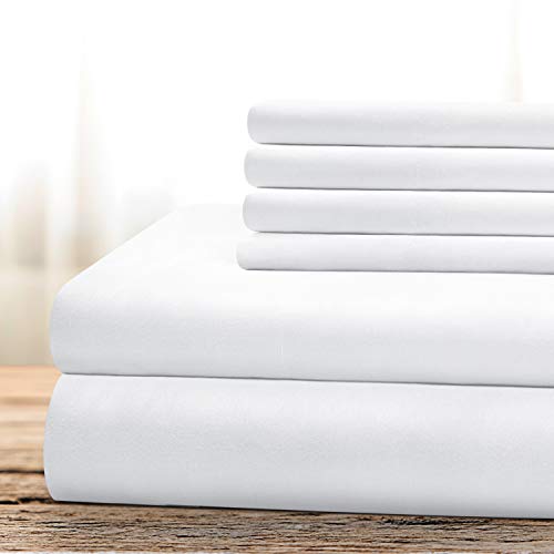 BYSURE Hotel Luxury Bed Sheets Set 6 Piece(Queen, White) - Super Soft 1800 Thread Count 100% Microfiber Sheets with Deep Pockets, Wrinkle & Fade Resistant