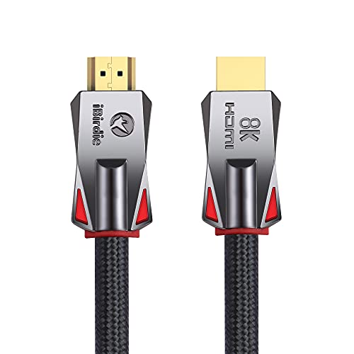 iBirdie 8K HDMI 2.1 Cable 25 Feet 8K60hz 4K 120hz 144hz HDCP 2.3 2.2 eARC ARC 48Gbps Ultra High Speed Compatible with Dolby Vision Atmos PS5 PS4, Xbox One Series X, Sony LG Samsung, RTX 3080 3090
