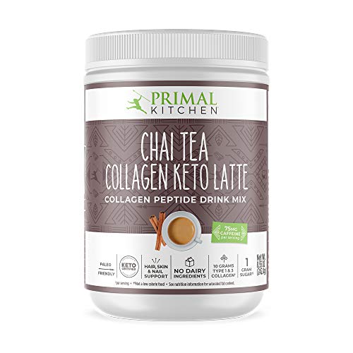 Primal Kitchen Collagen Keto Latte Powder, Chai Tea, Collagen Peptide Drink Mix, 8.55 Ounces