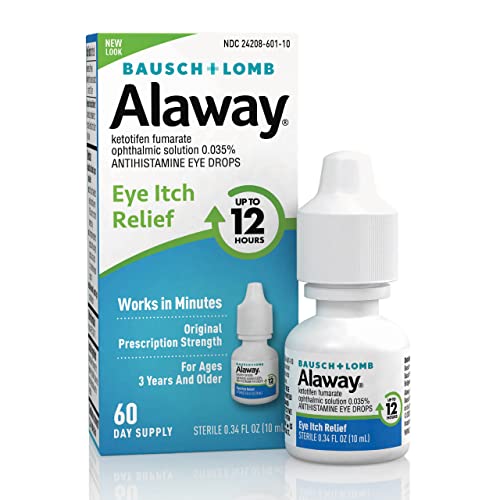 Alaway Antihistamine Eye Drops, Allergy Relief from Itchy Eyes, Works in Minutes, Provides Relief for up to 12 Hours, Clinically Tested Prescription Strength Formula, 0.34 Fl Oz