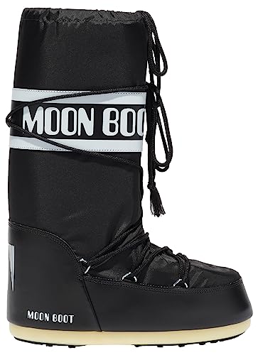 Moon Boot, Icon Nylon Insulated Slip On Snow Boots, 42/44 - Black