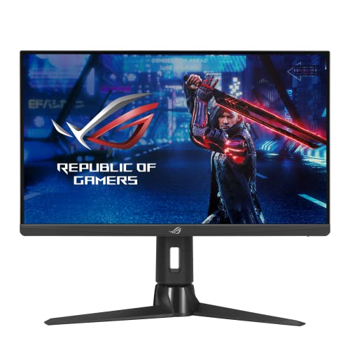 ASUS ROG Strix 24.5” 1080P HDR Gaming-Monitor (XG259CM) - Full HD, Fast IPS, 240Hz, 1ms, Extreme Low Motion Blur Sync, G-Sync compatible-KVM-support, Tripod socket for Webcam, USB Type-C, DisplayPort