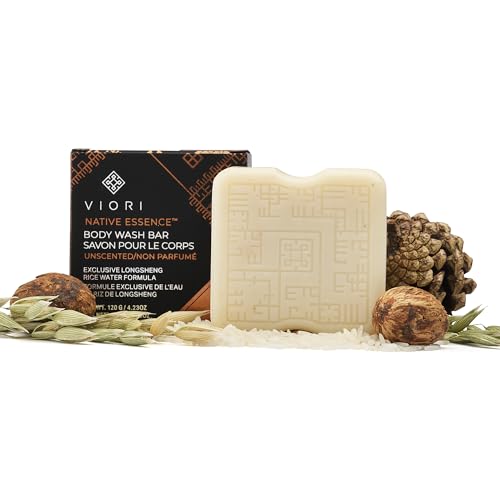 Viori Native Essence Body Wash Bar -120 Gram Unscented - Handcrafted Longsheng Rice Water & Natural Ingredients - Sulfate-free, Paraben-free, Cruelty-free, Phthalate-free, 100% Vegan, Zero-Waste