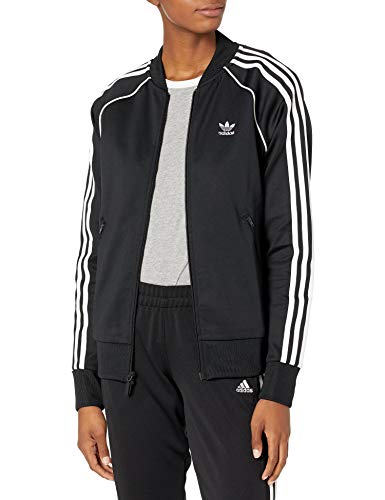 adidas Originals womens Superstar Track Primeblue Jacket, Black/White, Large US