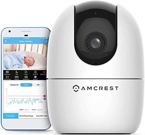 Amcrest 1080P WiFi Camera Indoor, Nanny Cam, Dog Camera, Sound & Baby Monitor, Human & Pet Detection, Motion-Tracking, Phone App, Pan/Tilt Wireless IP Camera, Night Vision, Smart Home ASH21-W