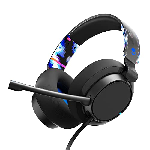 Skullcandy SLYR Pro Multi-Platform Over-Ear Wired Gaming Headset, Enhanced Sound Perception, AI Microphone, Works with Xbox Playstation and PC - Blue