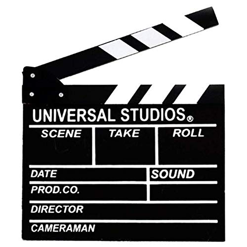 BIGOTTERS Movie Film Clap Board, 12'x11' Hollywood Clapper Board Wooden Film Movie Clapboard Accessory with Black & White