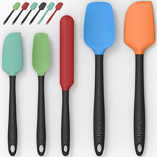 Silicone Spatula Set of 5,High Temperature Resistant, Food Grade Silicone, Dishwasher Safe, for Baking cooking (Colorful)