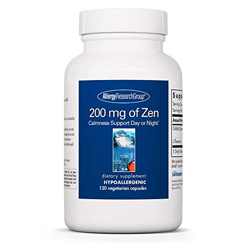 Allergy Research Group 200mg of Zen Supplement - GABA, L-Theanine, Calmness Support, Day or Night, Hypoallergenic, Vegetarian Capsules - 120 Count