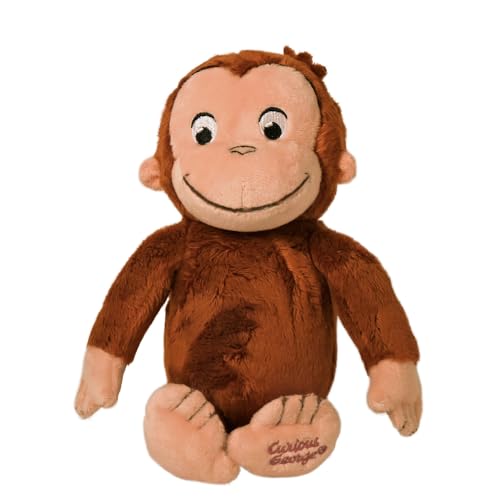 KIDS PREFERRED Curious George Monkey Stuffed Animal Plush Toys Soft Cutest Cuddle Plushie Gifts for Baby and Toddler Boys and Girls - 8 Inches
