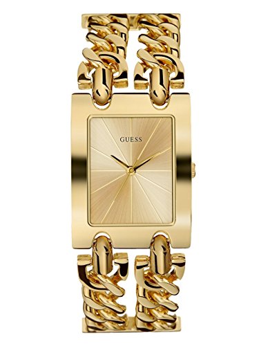 GUESS Gold-Tone Multi-Chain Bracelet Watch with Self-Adjustable Links. Color: Gold-Tone (Model: U1117L2)