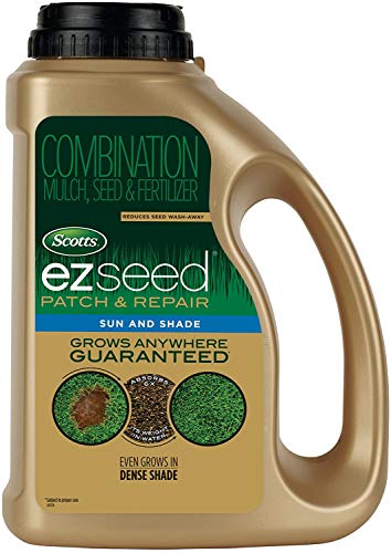 Scotts EZ Seed Patch & Repair Sun and Shade Mulch, Grass Seed, Fertilizer Combination for Bare Spots and Repair, 4 lb