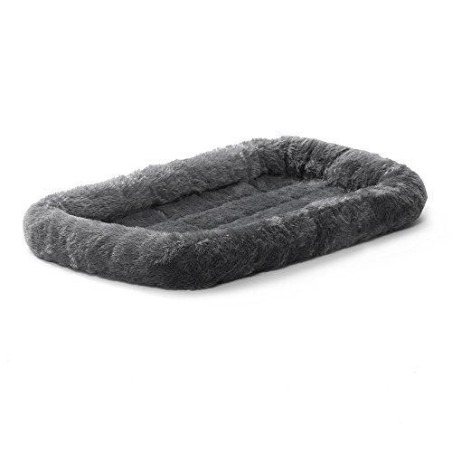 MidWest Homes for Pets Bolster Dpg Bed 22L-Inch Gray Dog Bed or Cat Bed w/ Comfortable Bolster | Ideal for XS Dog Breeds & Fits a 22-Inch Crate | Easy Maintenance Machine Wash & Dry
