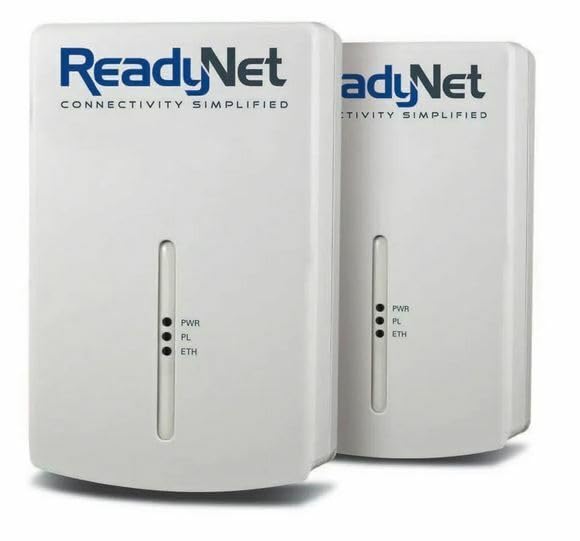 ReadyNet E200 E200K 200Mbps PLC Ethernet Over Power Plug & Play Network Adapter, Ideal for Smart TV and Gaming (2 Units)