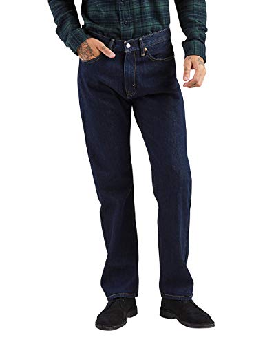 Levi's Men's 505 Regular Fit Jeans (Also Available in Big & Tall), Rinse-Dark Wash, 31W x 34L