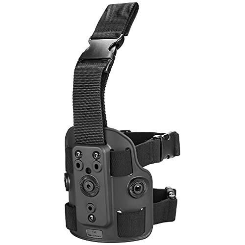 Drop Leg Platform, Adjustable Height and Thigh Straps, Drop Leg Panel Attachments for Holsters and Magazine Pouches Black