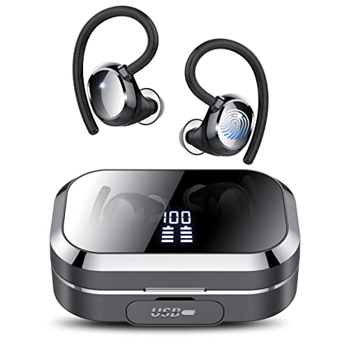 KT1 Ear Buds Wireless Earbuds V5.3 Bluetooth Earbuds 120Hrs Playtime, 4.7g Mini Size Painless Wear, IPX7 Waterproof, Deep Bass 2.0, Over-Ear Earbuds Wireless Bluetooth Headphones for Sport Running