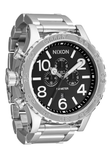 NIXON 51-30 Chrono A1389-300m Water Resistant Men's Analog Fashion Watch (51mm Watch Face, 25mm Stainless Steel Band) - Black