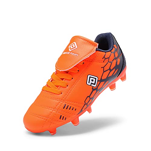 DREAM PAIRS Boys Girls Soccer Football Cleats Shoes Orange Navy Size 1 Little Kid Superflight-3k