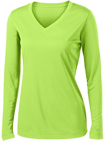 OPNA Long Sleeve Workout Shirts for Women Loose Fit Yoga Tops Sports Running Shirts Breathable Athletic Tops Lime-M