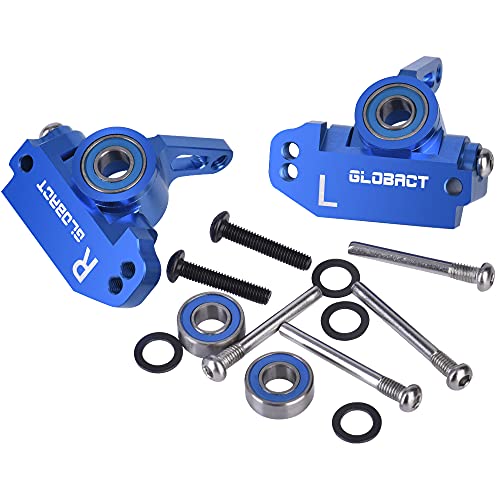 AIYIHOBBY Aluminum Alloy Front Caster Block & Steering Blocks kit with Ball Bearings Upgrade Parts for 1/10 2WD Slash, Stampede, Rustler, Replace 3632 3736(Blue)