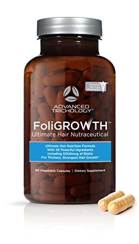 Advanced Trichology FoliGROWTH Hair Growth Supplement for Thicker Fuller Hair, Approved by the American Hair Loss Association, Backed by 20 Years of Experience in Hair Loss Treatment Clinics