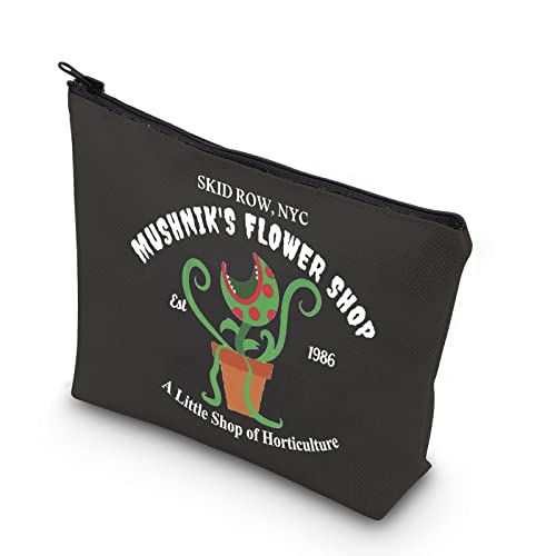 TSOTMO Horror Movie Lover Gift NYC Mushnik’s Shop EST 1986 Scary Movies Inspired Zipper Pouch Makeup Bag (BLK-Flower shop)