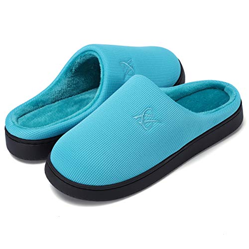 landeer Women's and Men's Memory Foam Slippers Casual House Shoes (Moonlight,Women7-8/Men5-6)