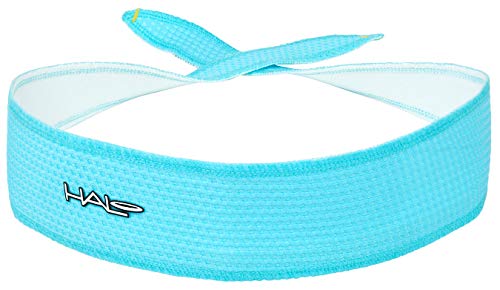Halo Headband I AIR Series Sweatband Tie Version for Women and Men - Headbands with The Soft, Textured, Lightweight, Quick Drying Features of Our AIR Series Fabric-Keeps Sweat Off Your Face, Aqua