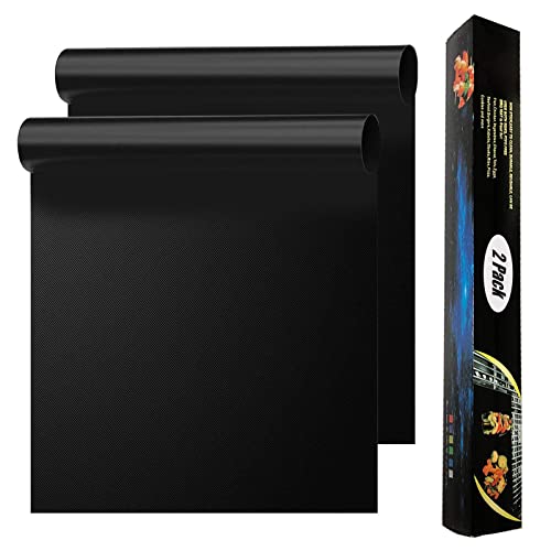 2 Pack Large Oven Liners for Bottom of Electric Oven, Gas Oven Microwave Charcoal or Gas Grills, Reusable Thick Heavy Duty Teflon Non-Stick Oven Mat, Easy to Clean Gas Stove Liners, BPA & PFOA Free
