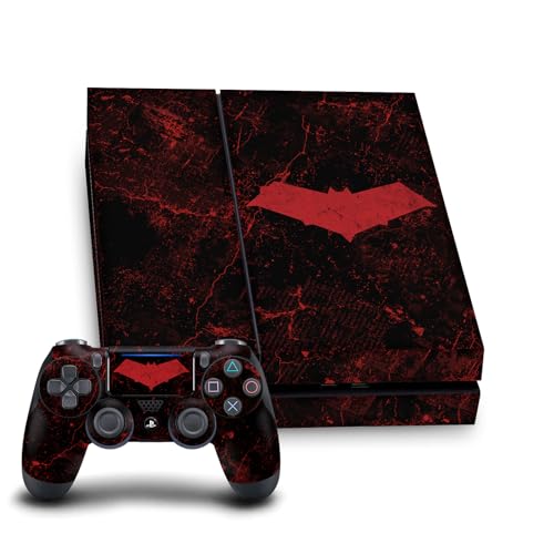 Head Case Designs Officially Licensed Batman DC Comics Red Hood Logos and Comic Book Vinyl Sticker Gaming Skin Decal Compatible with Sony Playstation 4 PS4 Console and DualShock 4 Controller Bundle