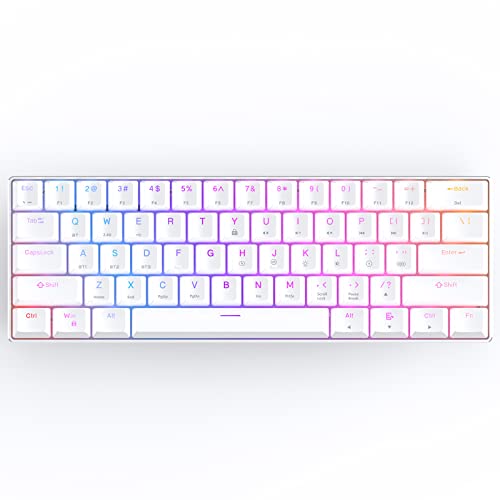 CIY AK61 Hot-Swappable Mechanical Keyboard with CNC Aluminum Case, RGB Wireless/Wired Gaming Keyboard, Double Shot Keycaps,2000mAh Battery（Gateron Yellow Switch）