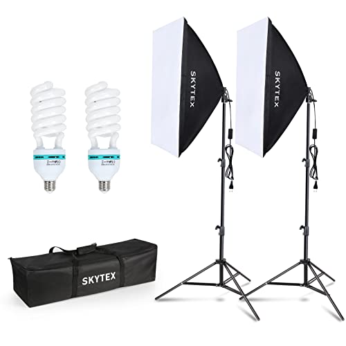 Skytex Softbox Lighting Kit(2Pack), 20x28in Soft Box | 135W 5500K E27 Bulb Continuous Photography Lighting, Photo Studio Lights Equipment for Camera Shooting, Video Recording